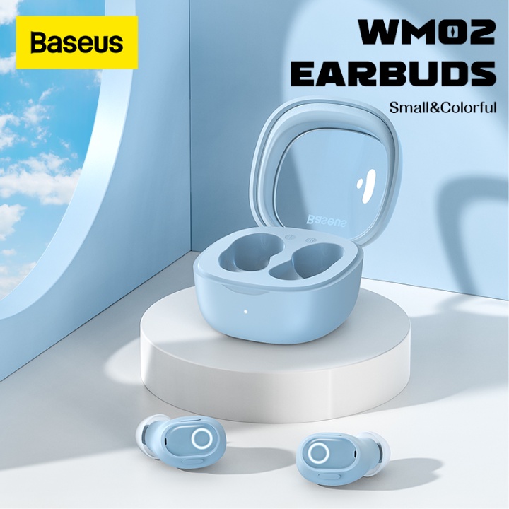 Tai nghe nhét tai không dây BASEUS WM02 bluetooth 5.3 - Tai nghe bluetooth 5.3 chống ồn, màu pastel - BH 12 tháng