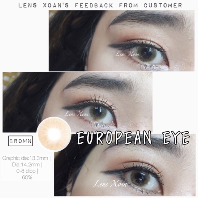 KÍNH ÁP TRÒNG EUROPEAN EYE  BROWN