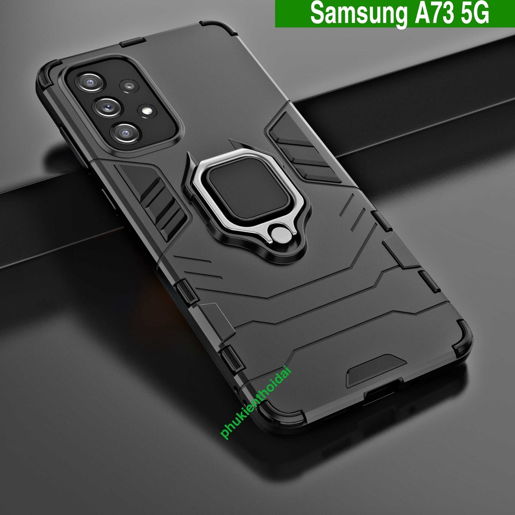 Ốp lưng Samsung A73 Iron Man Iring chống sốc giá đỡ mặt lưng kiêm nhẫn hút ô tô