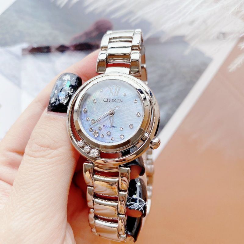 ĐỒNG HỒ THỜI TRANG CAO CẤP NỮ CITIZEN EN0320-59D DIAL DIAMOND Lăn tự do. kính sapphire nguyên khối