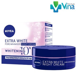 Kem dưỡng trắng da & se khít lỗ chân lông Nivea ban đêm (50ml)