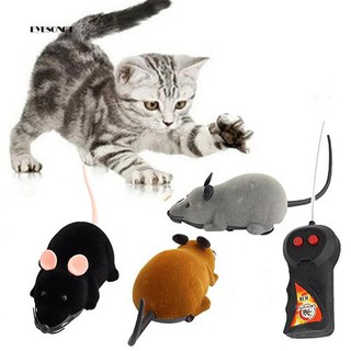 ♕Mini RC Simulation Plush Mouse Tricky Plastic Flocking Wireless Toy for Pet