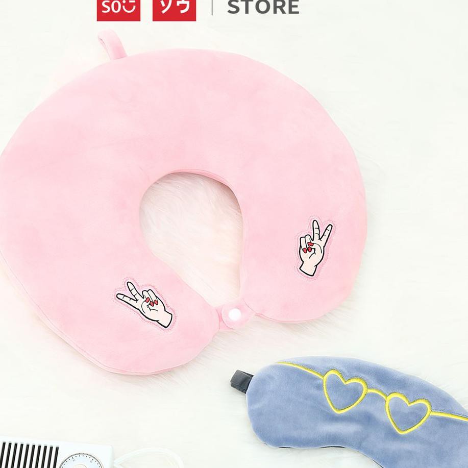 Miniso Gối Kê Cổ Chữ U Kèm Bịt Mắt 2 Trong 1 Tiện Dụng Cho Du Lịch