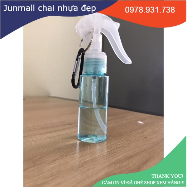 Chai xịt khuẩn mini kèm móc khoá carabiner tiện lợi, chai xịt móc khoá treo xe
