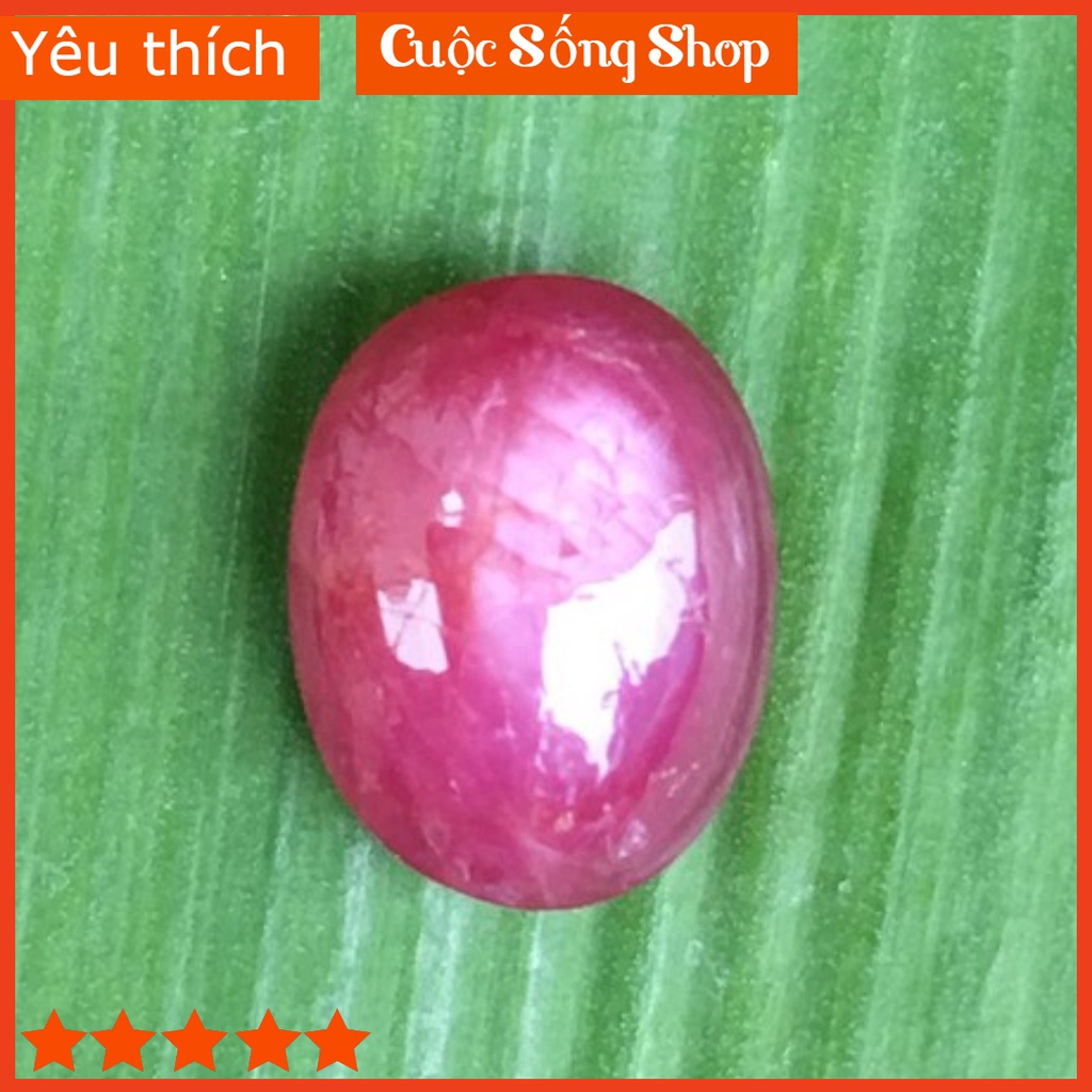 Mặt Đá Ruby Sao Tự Nhiên Đỏ Đậm Size 9mm x 7mm, Mặt Nhẫn, Mặt Dây R7