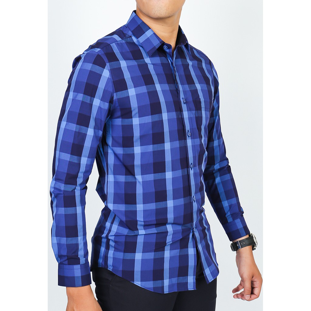 Áo sơmi nam dài tay Owen chất Bamboo dáng Slimfit màu xanh - AS91293DT | BigBuy360 - bigbuy360.vn