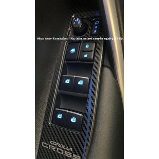 Toyota Cross, Ốp nội thất carbon Toyota Corolla Cross 2020-2021 full 9 chi tiết đầy đủ
