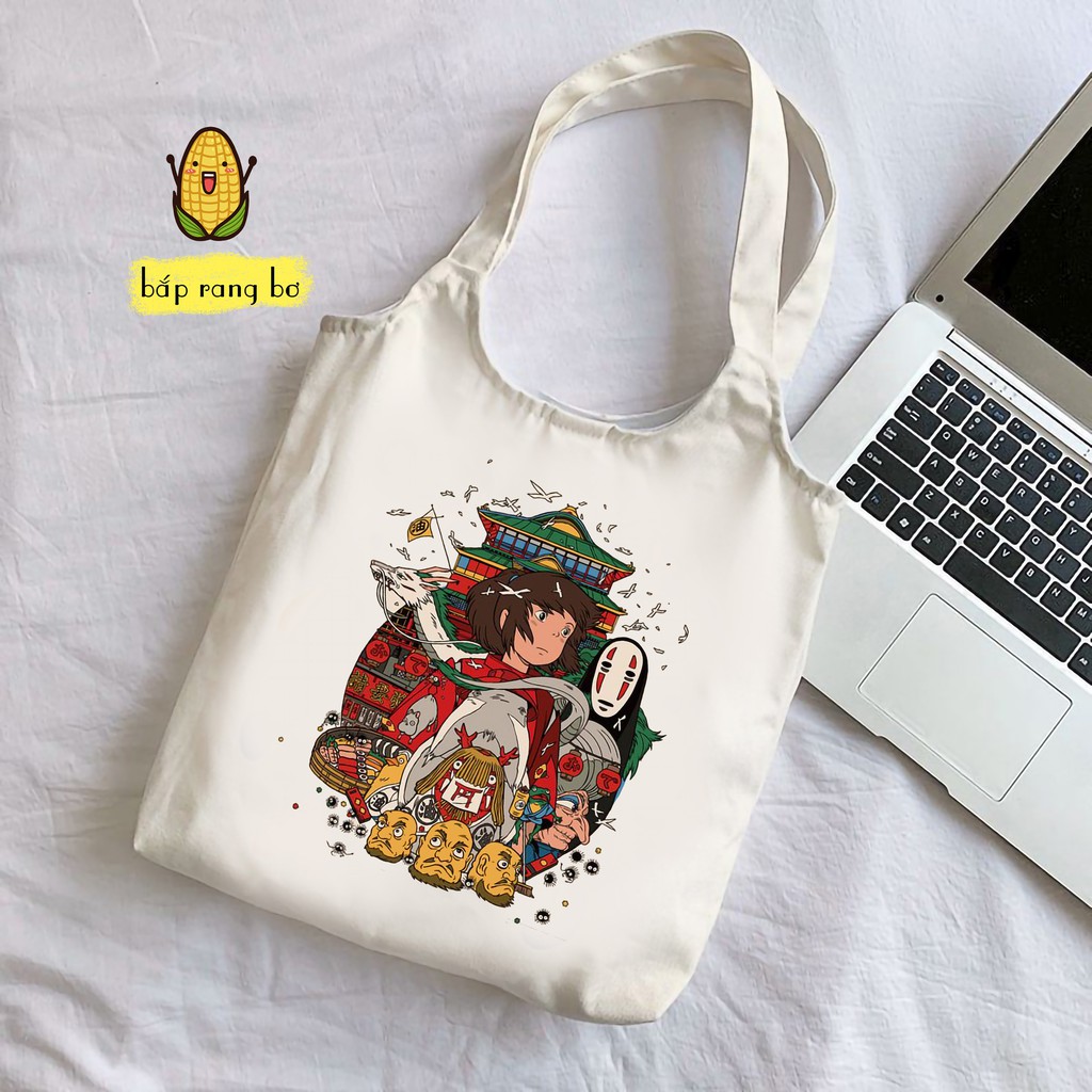 TÚI TOTE SEN CHIHIRO - VẢI CANVAS ĐEO VAI