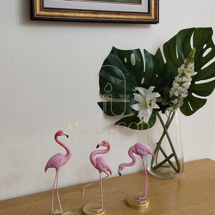 Tượng Hồng hạc Flamingo nữ tính sáng tạo decor trang trí phòng ngủ, phòng khách, quà cưới sang trọng - AM Decor