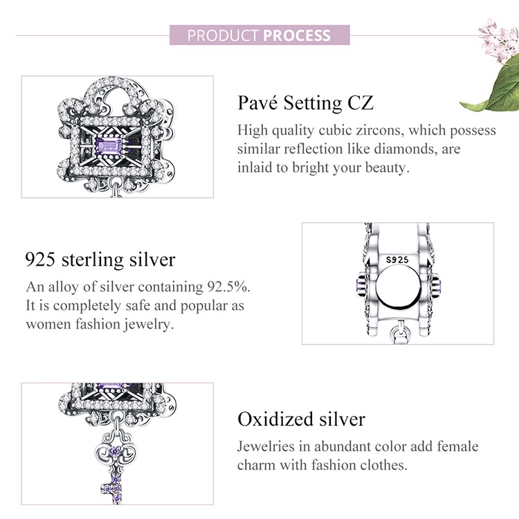 Phụ kiện BAMOER Bạc 925 đính đá zircon thời trang dành cho nữ