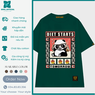 Áo thun unisex basic DIET START form rộng tay lỡ dành cho nam nữ