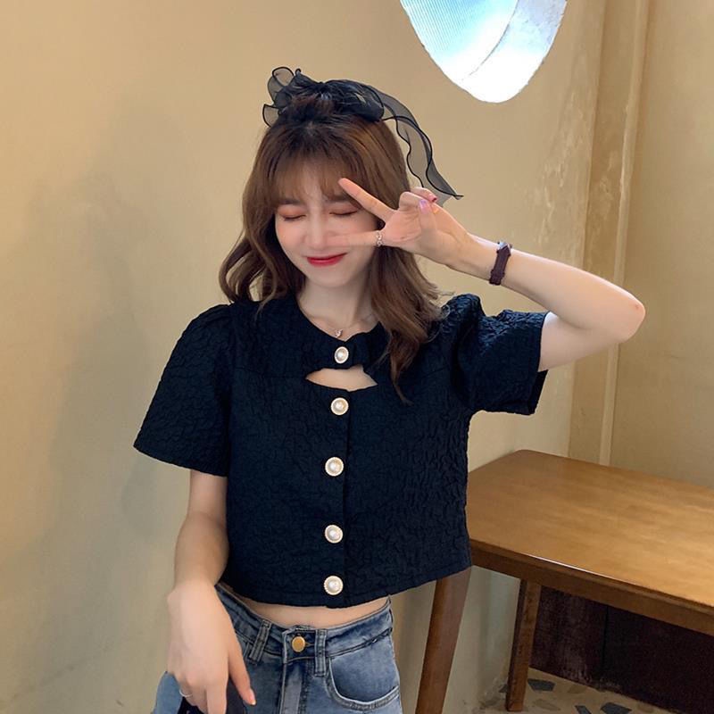 AMOI Áo Sơ Mi Trắng Ngắn Tay Phong Cách Hàn Quốc Thời Trang Cho Nữ