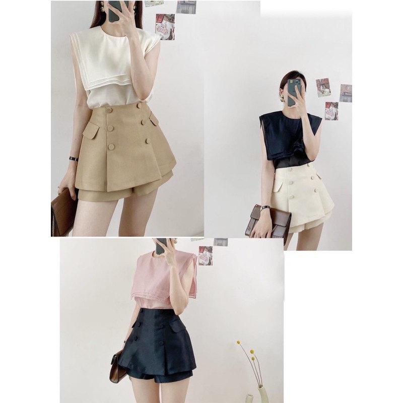 SET ÁO THUỶ THỦ OGANZA CV NÚT 3 MÀU LỰA CHỌN