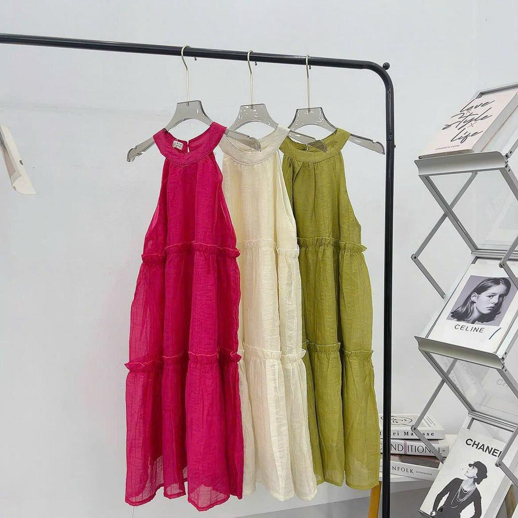 Váy yếm đũi 2 lớp trơn 5 màu 159