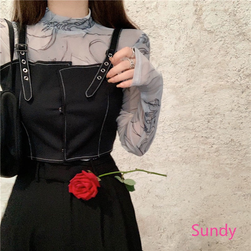 Set Áo Hai Dây + Áo Lưới Thời Trang Mùa Hè Cho Bé Gái