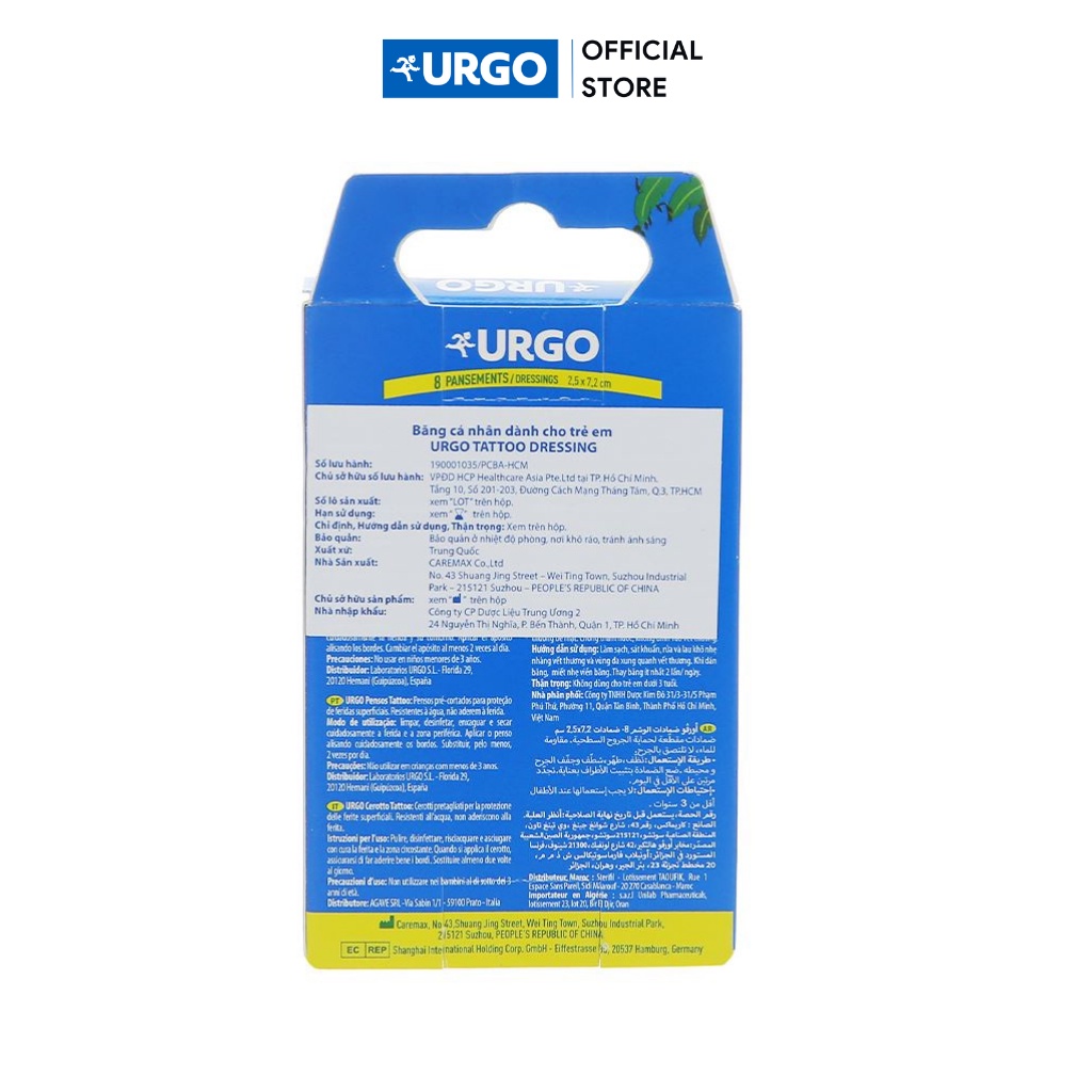 Băng cá nhân dành cho trẻ em Urgo Tattoo Dressing