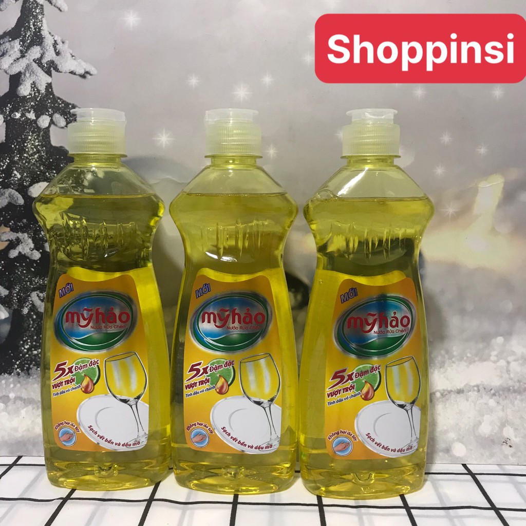 Nước rửa chén Mỹ Hảo 5X đậm đặc tinh dầu gừng & chanh chai 400g