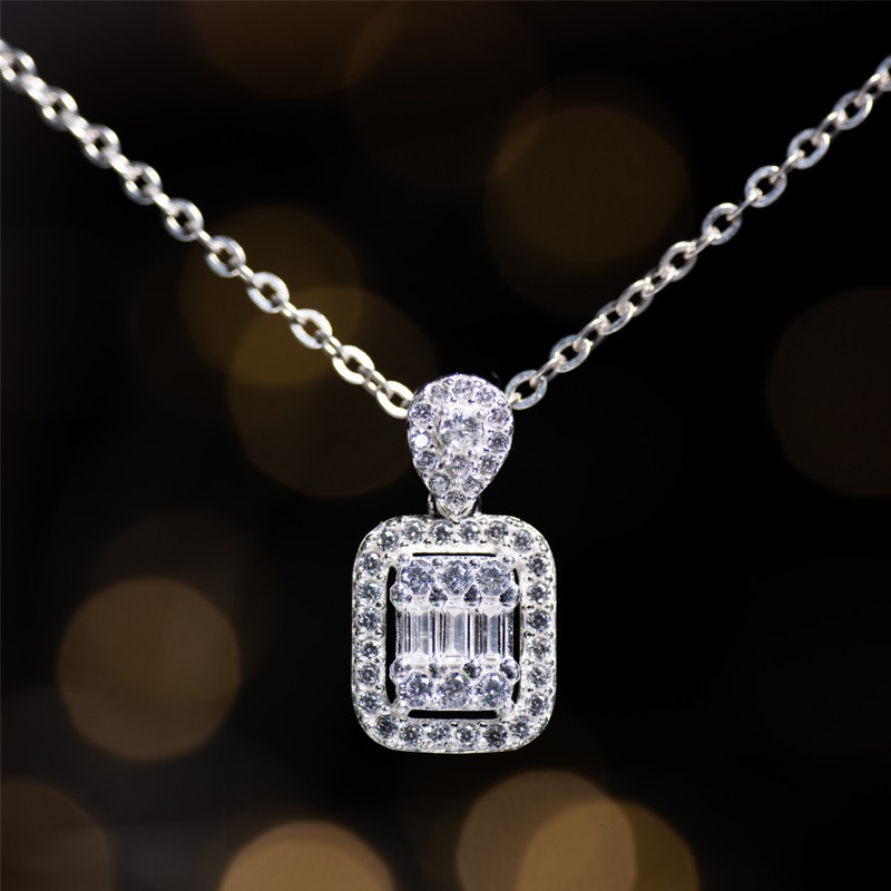 Vòng Cổ Bạc, Dây Chuyền Bạc Mặt Vuông Cho Nữ TNC JEWELLERY