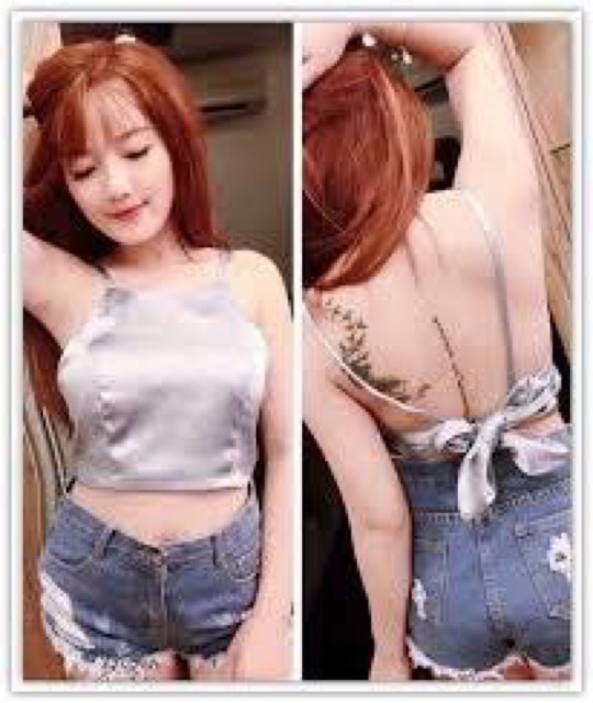 Áo yếm phi bóng cột nơ đi biển đi chơi nào( co mut nguc yếm cột nơ) | BigBuy360 - bigbuy360.vn