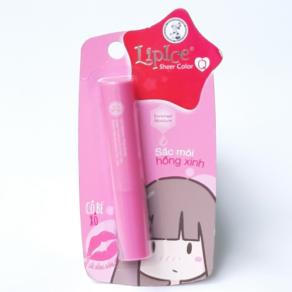 [Màu Hồng] Son Dưỡng Có Màu hồng Lipice Sheer Color Q Cô Bé Xô 2.4G