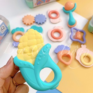 Đồ chơi xúc xắc, lục lạc kèm gặm nướu 10 món Baby Rattle hình dạng đáng yêu cho bé