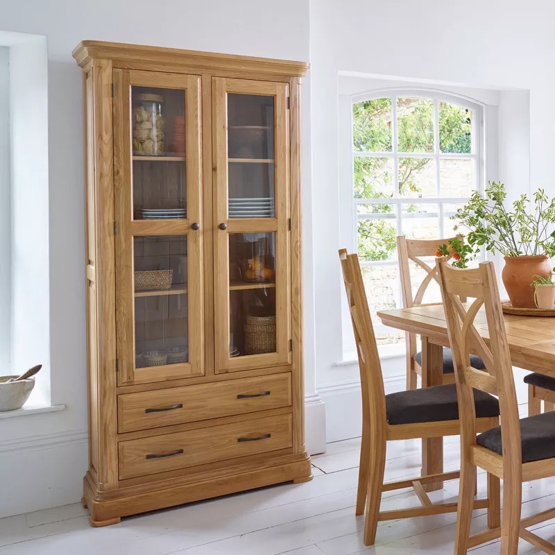Tủ trưng bày 2 cánh kính Canterbury gỗ sồi IBIE