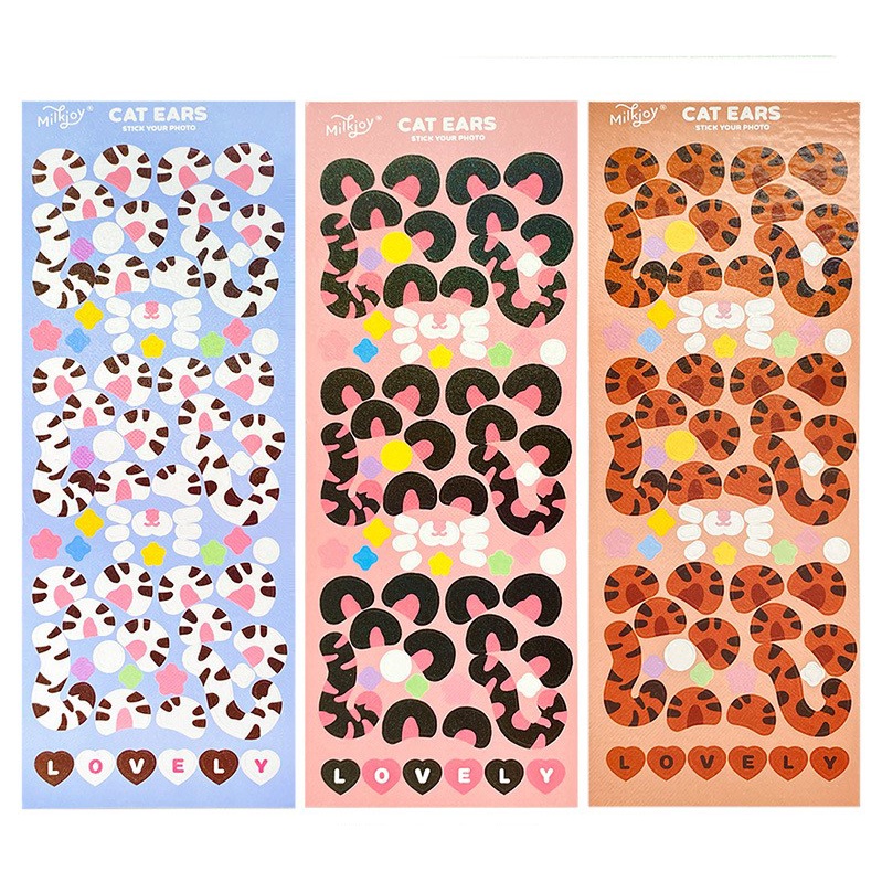 Tấm sticker tai mèo decor toploader, trang trí