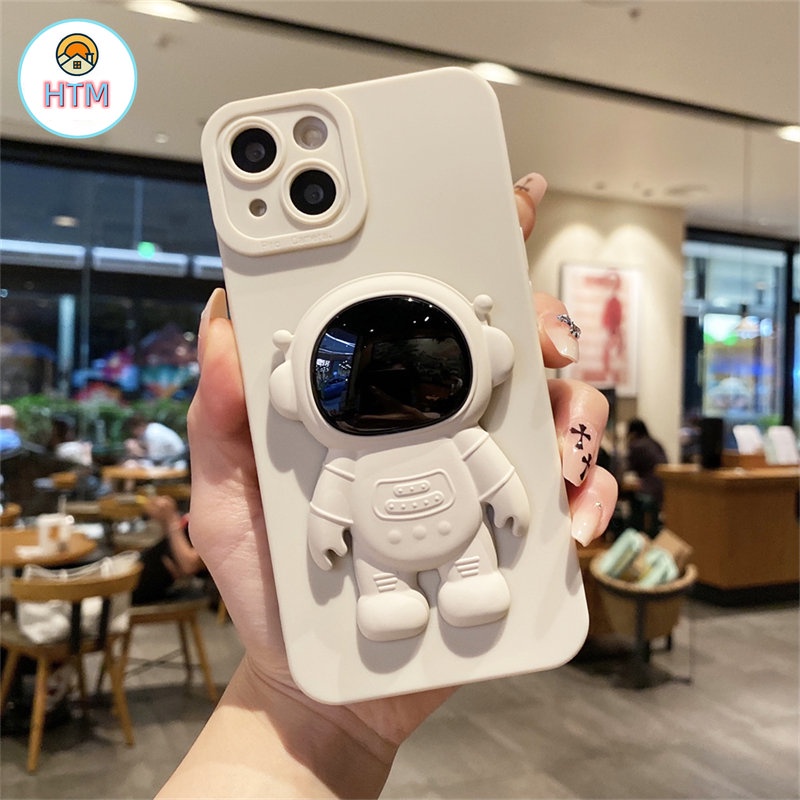 Ốp Điện Thoại Silicon TPU Mềm Có Giá Đỡ Hình Phi Hành Gia Cho iPhone 13 12 Pro Max 11 Pro XS Max X 7 8 Plus