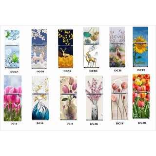 Miếng dán decal tủ lạnh 3D chất liệu cao cấp siêu bền chống nước đầy đủ kích thước