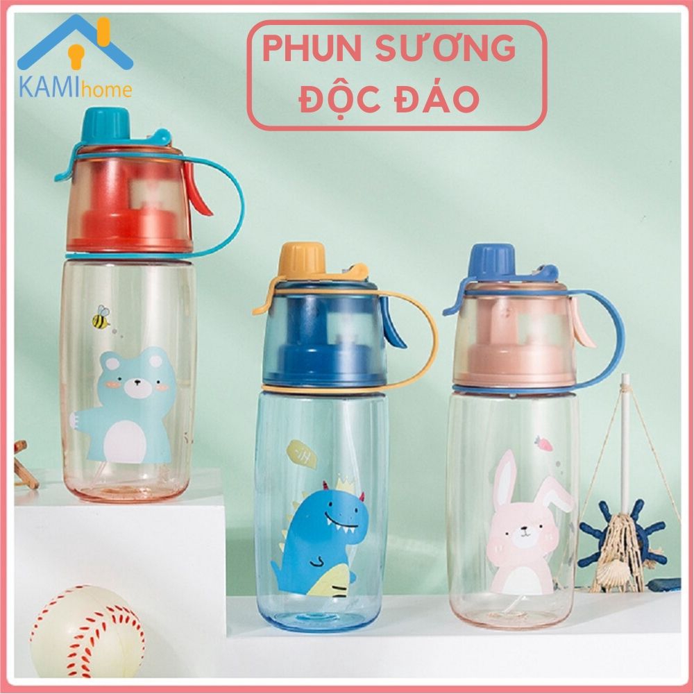 Bình nước cho bé đi học ❤️Có Phun sương❤️ 600ml Mã 20014b