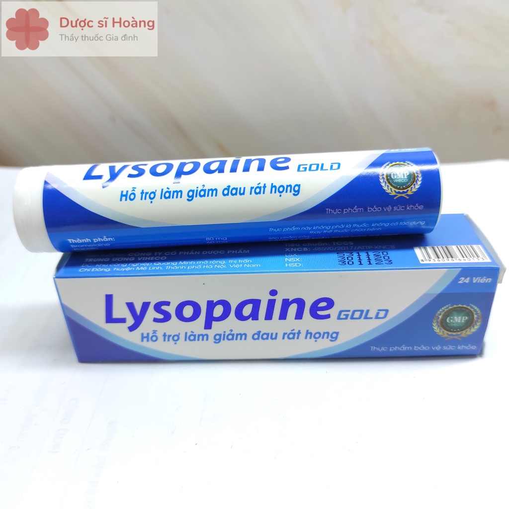 Viên Ngậm Lysopaine Gold - Giảm Sưng Rát Họng - Hộp 24 viên