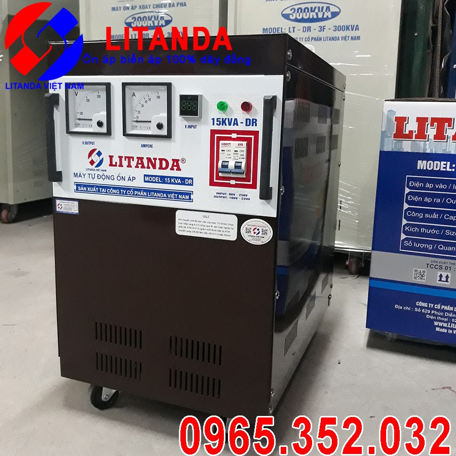 Ổn Áp Litanda 15KVA Dải 90V-250V Đời Mới Nhất