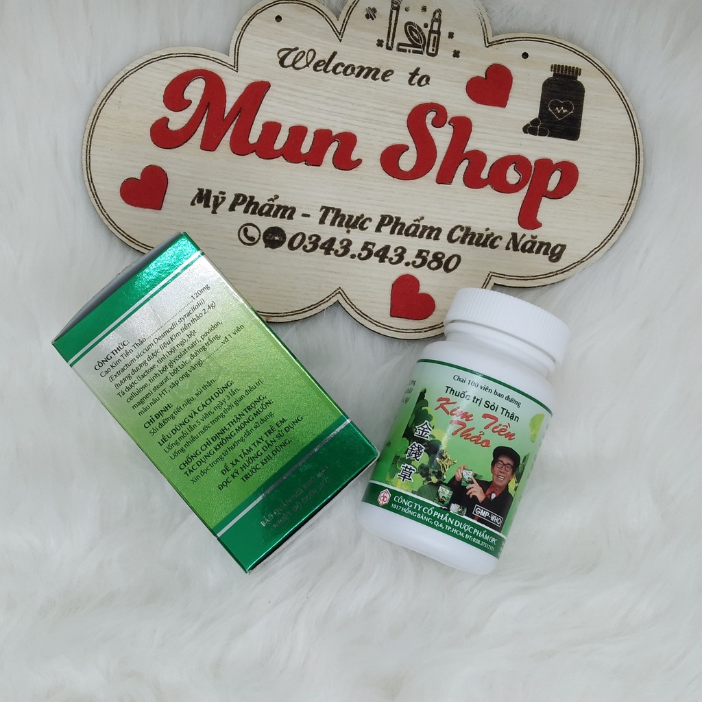 Sỏi thận KIM TIỀN THẢO lọ 100 viên bao