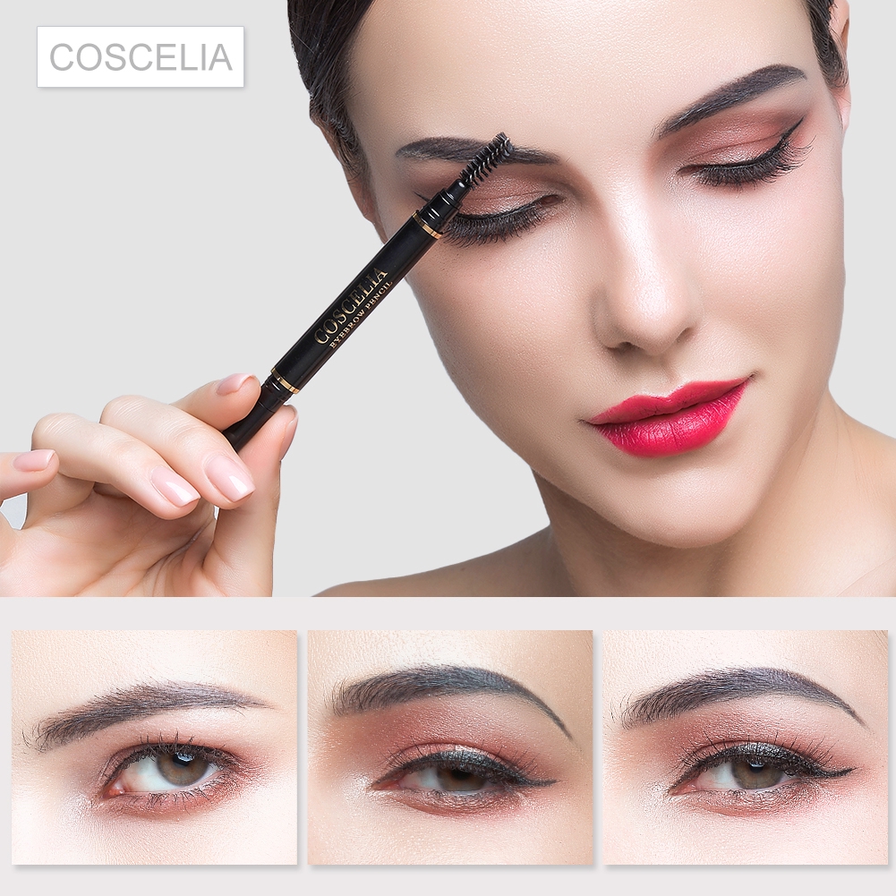 Bút kẻ lông mày COSCELIA hai đầu chống thấm nước lâu trôi không nhòe xoay được 6 màu tùy chọn | BigBuy360 - bigbuy360.vn