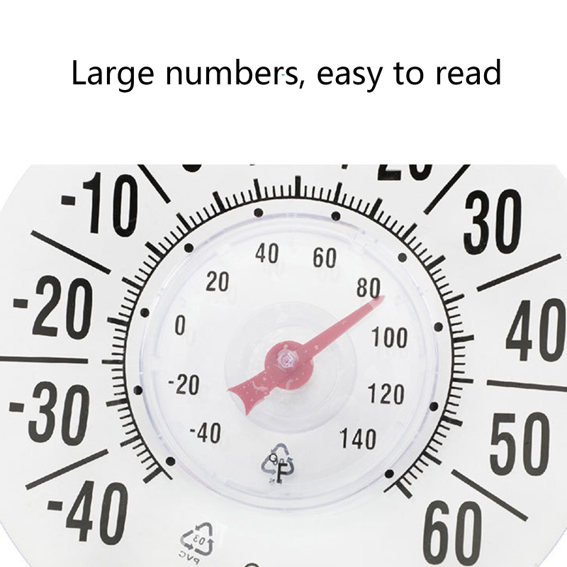 Kiss Đồng Hồ Tròn Có Giác Hút Nhiệt Độ Trong Nhà / Ngoài Trời Cho Cửa Sổ