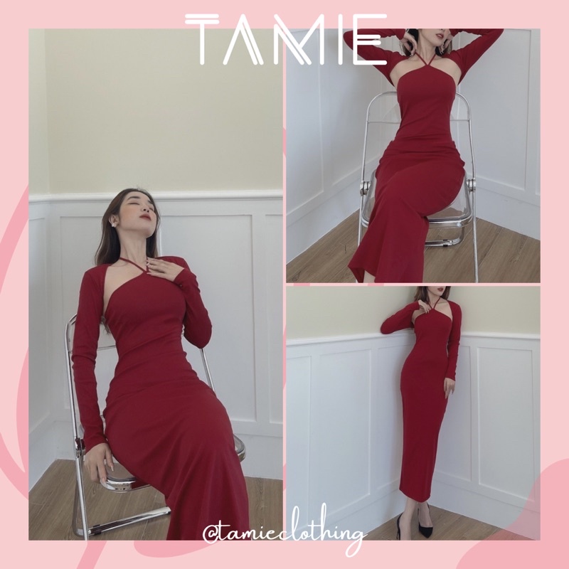 Đầm Body Cổ Yếm Kèm Croptop Tay Dài TAMIEclothing | BigBuy360 - bigbuy360.vn