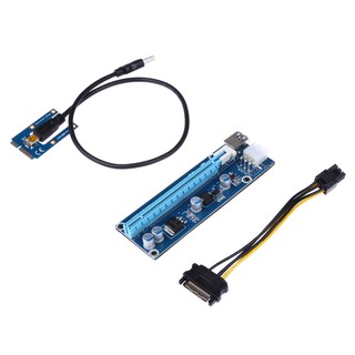 Card mở rộng usb 3.0 mini pci-e sang pci express 1x to 16x kèm cáp sata 15pin đến 6pin