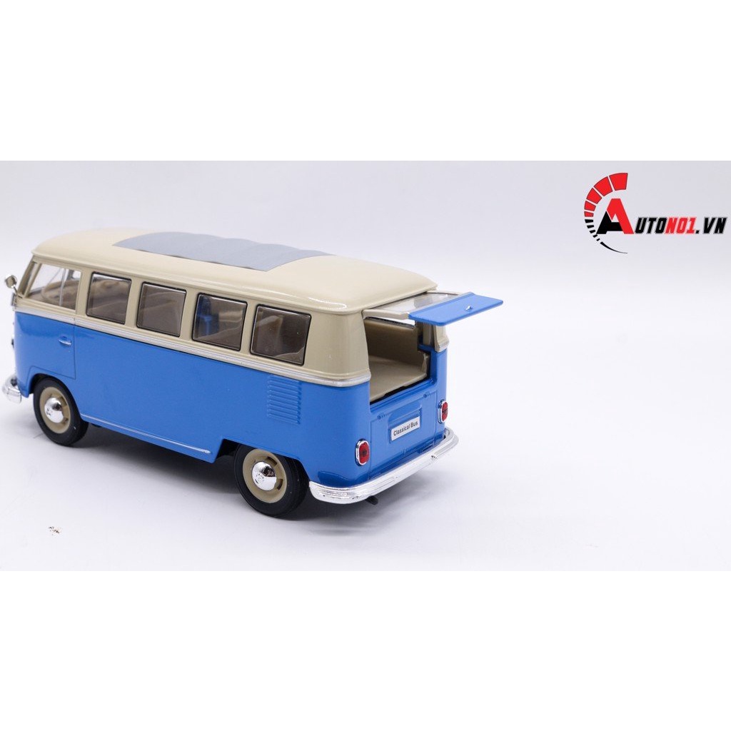 MÔ HÌNH XE VOLKSWAGEN T1 BUS BLUE 1:24 WELLY 7823