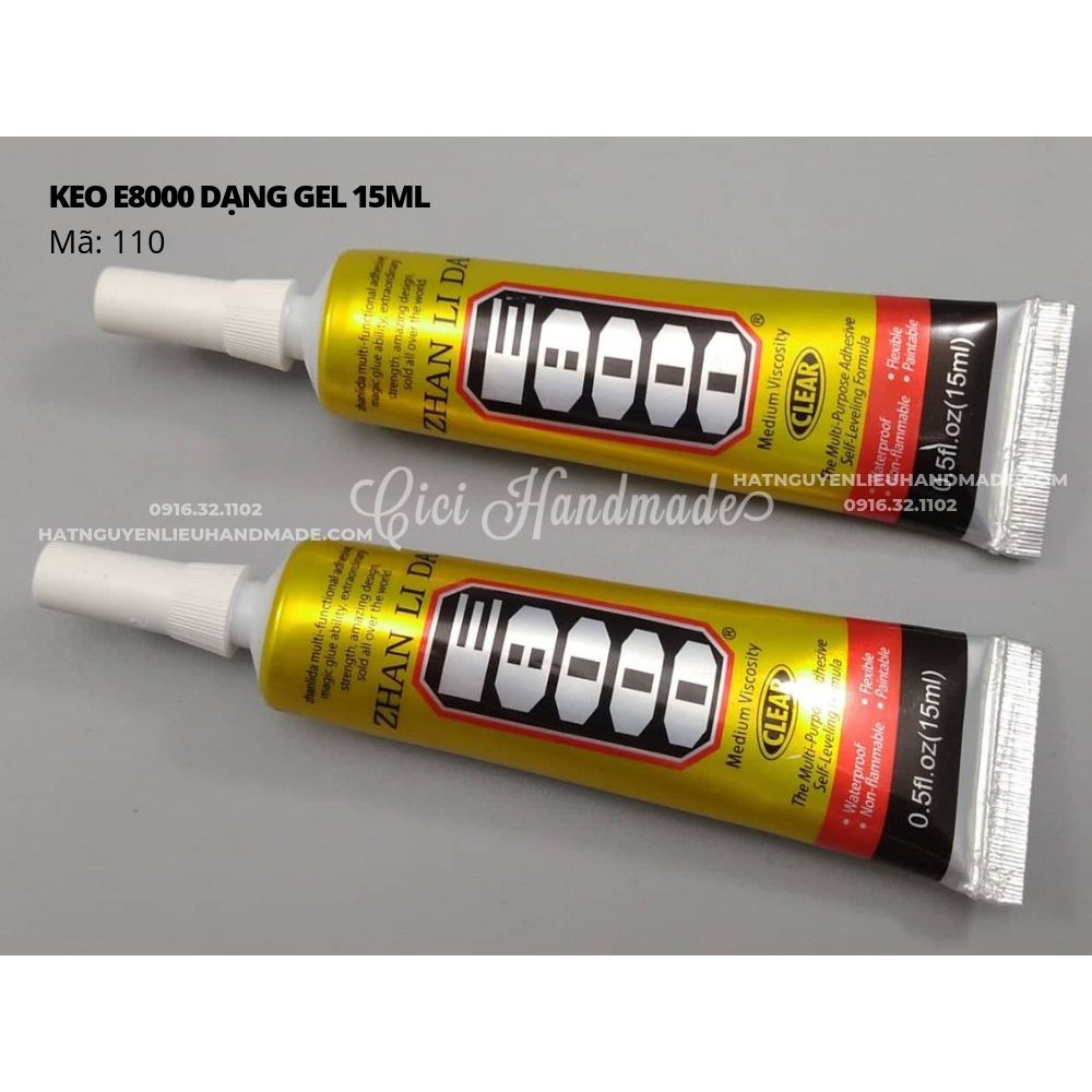 Combo 5 tuýp keo E8000 loại 15ml và 25ml