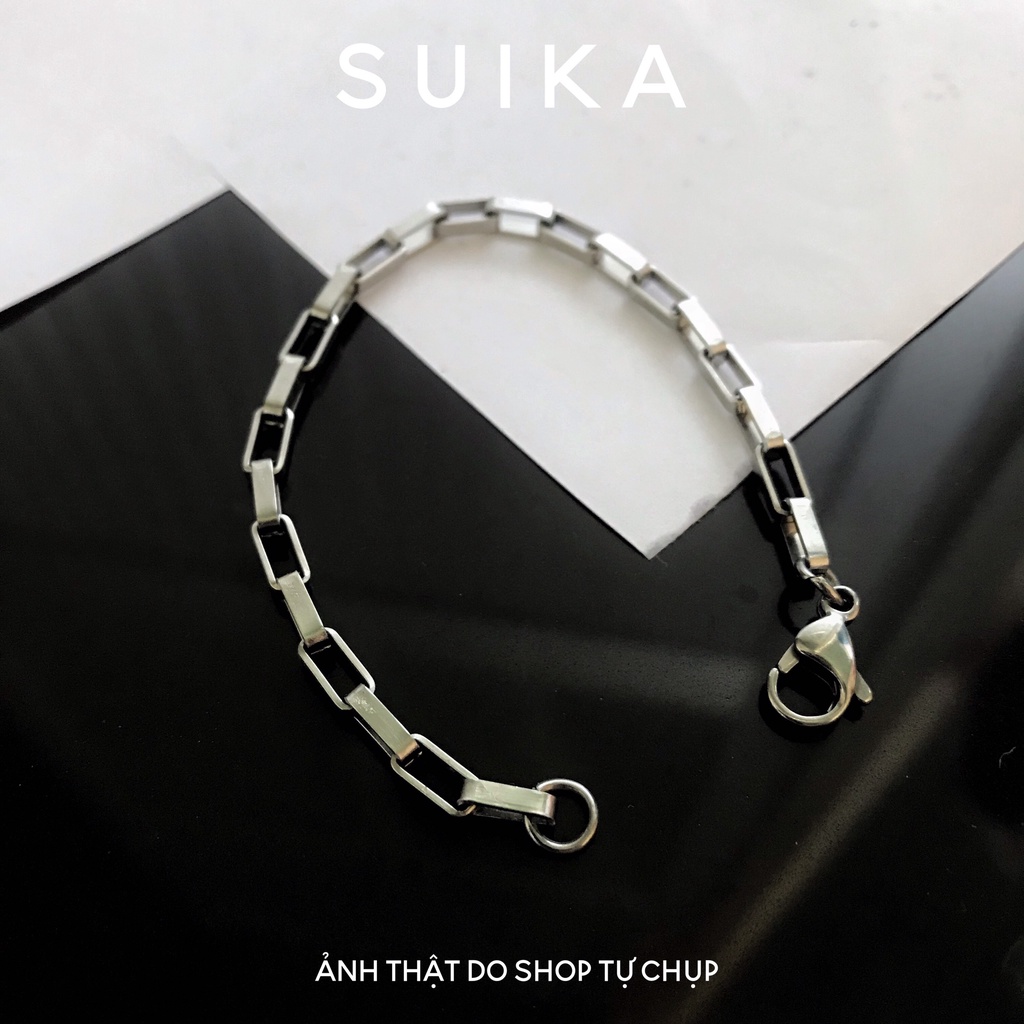 Vòng tay thép titan unisex cho nam, nữ Suika.accessories
