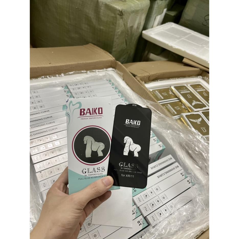 Kính cường lực Full màn BAIKO có hộp che bụi màng loa cho IPHONE X,XSMAX,11,12PROMAX,13PRO