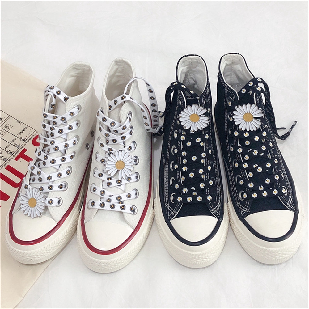 Dây Giày Vải Canvas Họa Tiết Hoa Cúc Xinh Xắn