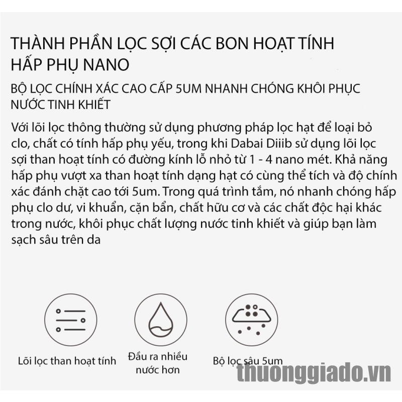 Vòi hoa sen tăng áp lọc nước xiaomi diiib, khử clo, 3 chức năng sử dụng DXHS004