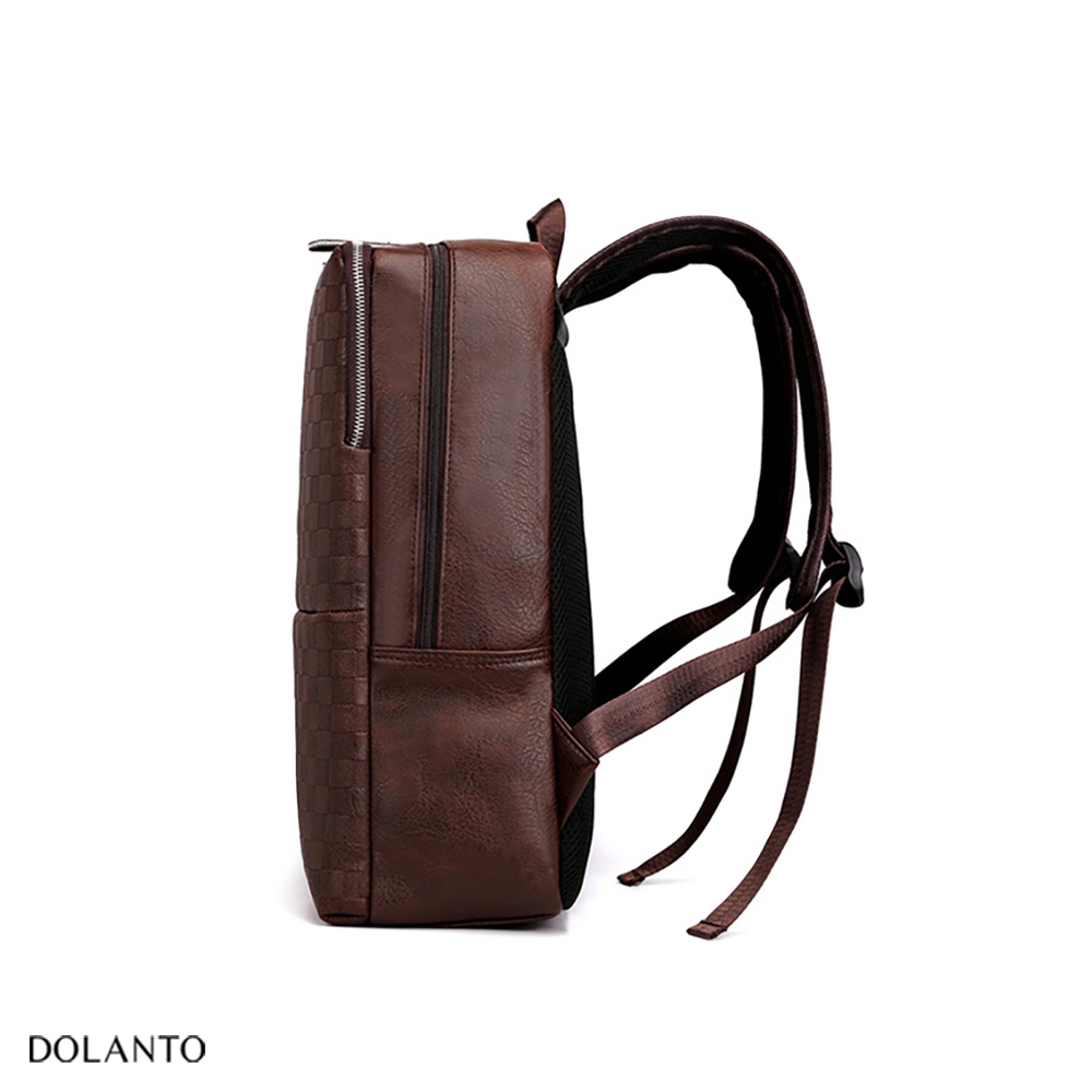 Balo Đi Học Da Thật TARTAN Chống Nước Cao Cấp Thời Trang Rẻ Đẹp Nhẹ Da Đen Đựng Laptop Đi Chơi Du Lịch Nam Nữ DOLANTO