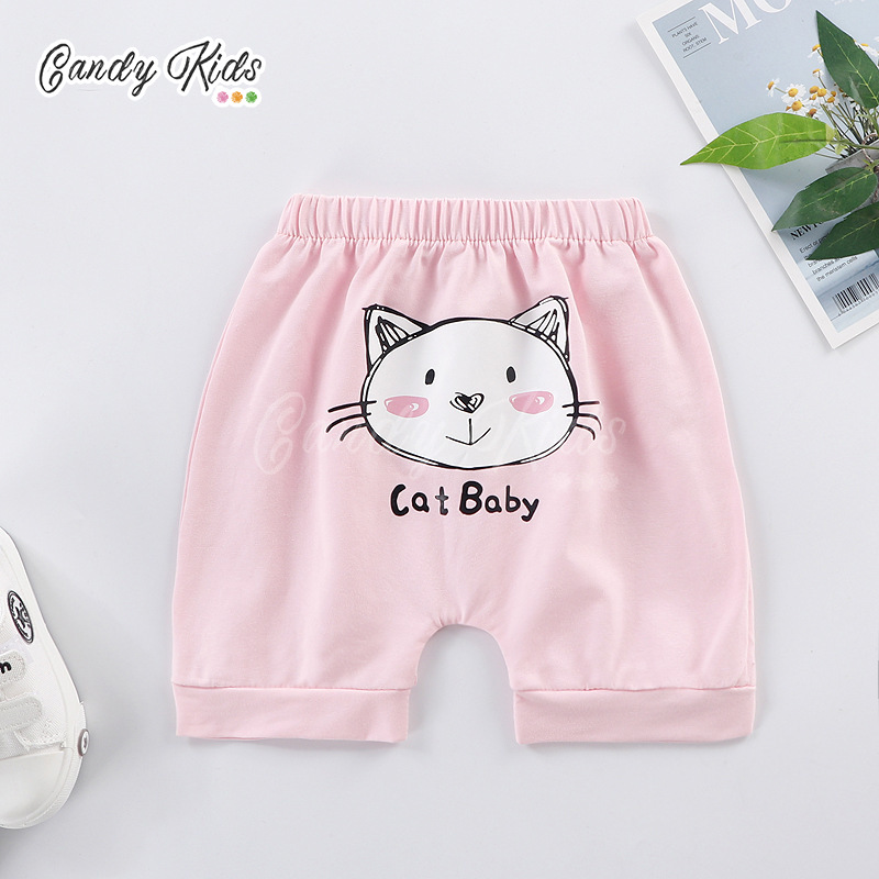 Quần Short Cotton Họa Tiết Hoạt Hình Xinh Xắn Dành Cho Bé 0-5 Tuổi