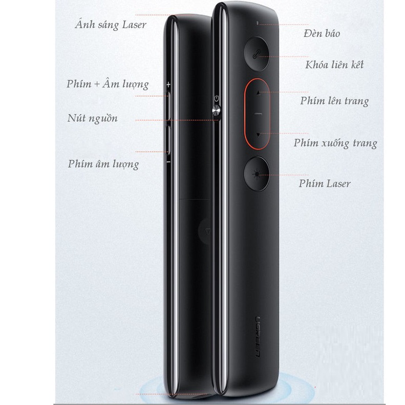 Bút trình chiếu PowerPoint Laser Ugreen 60327 điều khiển từ xa 100m  - Hàng Chính hãng