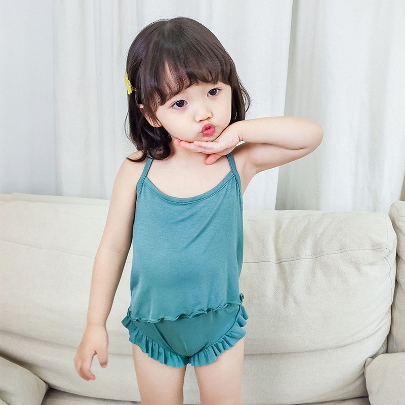 Set Đồ Ngủ Ngắn Hai Dây Vải Cotton Thoải Mái Cho Nữ