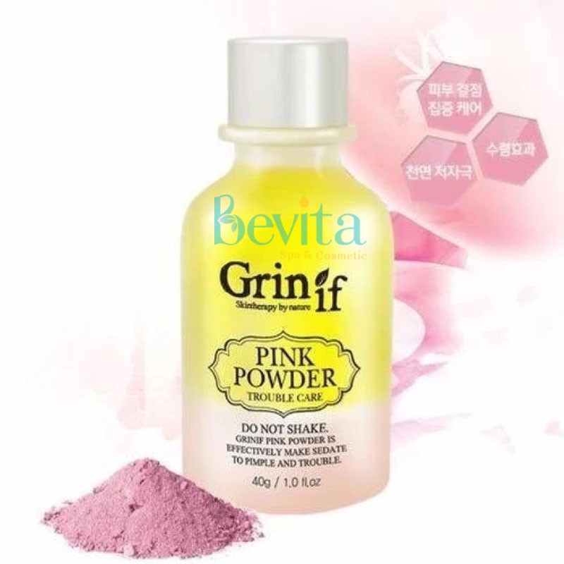 Tinh dầu chấm mụn Grinif Pink Powder 40g, tinh dầu giảm mụn bọc mụn mủ - Bevita