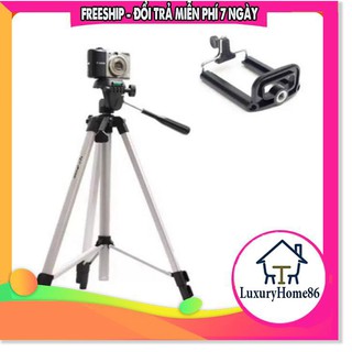 Gậy chụp ảnh Tripod 3110 thiết kế 3 chân đứng, điều chỉnh được độ cao, kẹp điện thoại, máy ảnh, kéo cao tối đa 1022mm