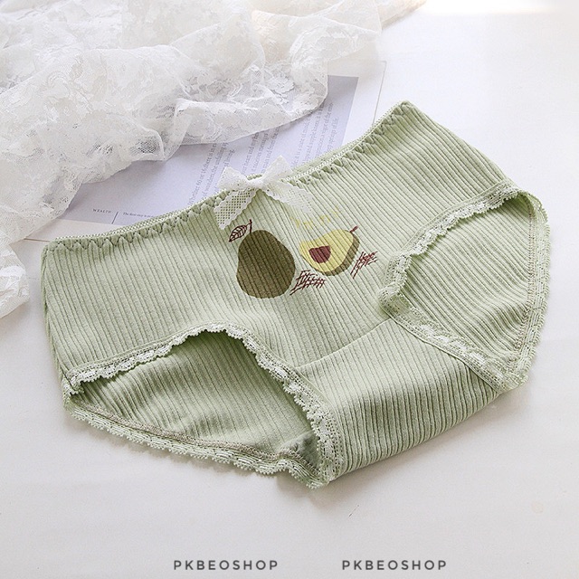 Quần chip cotton Béo shop hình quả bơ dễ thương , quần lót nữ in hình bơ xinh xắn